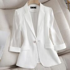 Blazer formal feminino malha manga 3/4 terno jaqueta casual terno de negócios casaco verão, usado comprar usado  Enviando para Brazil