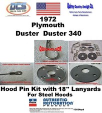 1972 Plymouth Duster 340 18" kit de pinos de capô de aço novo MoPar EUA comprar usado  Enviando para Brazil