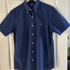 Camisa Polo Ralph Lauren Masculina Azul Manga Curta Tamanho M, Algodão, Xadrez comprar usado  Enviando para Brazil