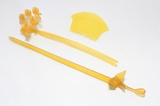 três pentes antigos japoneses com grampos de cabelo conjunto IPPON KANZASHI para quimono, usado comprar usado  Enviando para Brazil