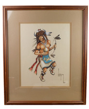 1980 Nelson Dodge N.D. Shirley Navajo Dancer pintura aquarela 18" x 22" comprar usado 1980 Nelson Dodge N.D. Shirley Navajo Dancer pintura aquarela 18" x 22" comprar usado  Enviando para Brazil
