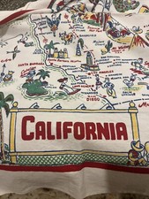 Toalha de mesa vintage com estampa de mandioca lembrança de cidades da Califórnia toalha de chá 32 X 37, usado comprar usado  Enviando para Brazil