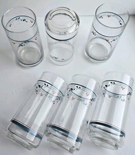 6 vasos de cristalería vintage Corning Corelle Country Violets rojo azul 14 oz segunda mano  Embacar hacia Mexico