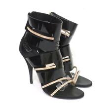 Usado, Bota Sandália Giuseppe Zanotti x Balmain Acabamento Cristal Preto Patente e Camurça Tamanho 39 comprar usado  Enviando para Brazil