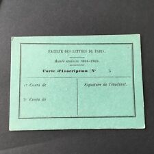 Student card 1868 d'occasion  Expédié en Belgium
