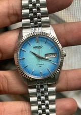 Relógio masculino Seiko automático textura azul gelo moldura canelada 6309 comprar usado  Enviando para Brazil