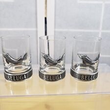 Beluga Vodka Vodka Shot Glasses Copo com Estanho Peixe e Aro Lote De 3 comprar usado  Enviando para Brazil