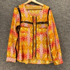 Blusa Gibson & Latimer Feminina G Grande Laranja Geométrica Manga Longa Decote Redondo, usado comprar usado  Enviando para Brazil