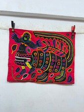 Capa almofada têxtil arte folclórica antiga costurada à mão Kuna Mola Panamá aplique 40x52 comprar usado  Enviando para Brazil
