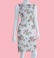 Vestido curto drapeado metálico floral rosa e branco tamanho pequeno verão curto vestido de verão comprar usado  Enviando para Brazil
