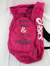 Mochila de malha Asics MANTENHA A CALMA E AUMENTE O VOLUME VINTAGE ROSA MOCHILA ESPORTIVA, usado comprar usado  Enviando para Brazil