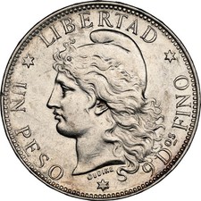 Argentina: Peso República 1882 NGC AU-58, KM29. Bela moeda tipo três anos. comprar usado  Enviando para Brazil