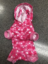 Macacão com capuz Build-A-Bear BAB estampas de pata rosa PJs promessa animais de estimação comprar usado  Enviando para Brazil