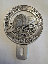 Placa de licença vintage 1938 com emblema de radiador castor parques nacionais do Canadá comprar usado  Enviando para Brazil