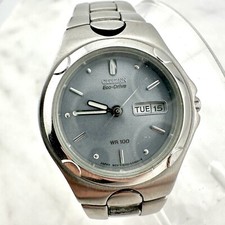 Relógio Citizen Eco-Drive feminino 26mm mostrador cinza tom prata data do dia rodadas comprar usado  Enviando para Brazil