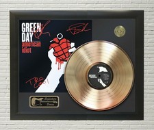 Reprodução de madeira preta emoldurada Green Day assinatura ouro LP display  comprar usado  Enviando para Brazil