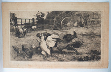 Antique signed engraving for sale  TAUNTON