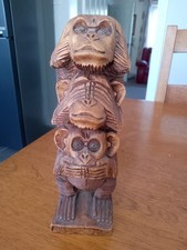 Monkey statue. wood. for sale  PAR