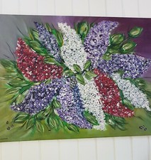 Acrylbild abstrakt flieder gebraucht kaufen  Sinzig