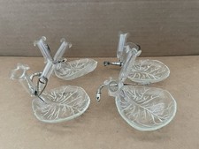 Folhas de vidro vintage almofadas de lírio com vasos de flores Epergne suportes fios 4 peças #1 comprar usado  Enviando para Brazil