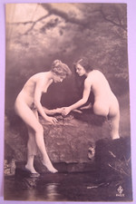 Foto postal real de dos mujeres desnudas arriesgadas c1910-1920 HSB 840 2 RPPC segunda mano  Embacar hacia Mexico