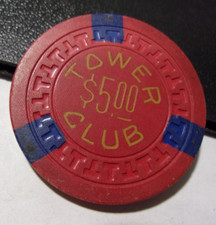 TOWER CLUB ILEGAL CASINO US$ 5 ficha de pôquer para jogos de cassino - Hot Springs, Arkansas comprar usado  Enviando para Brazil