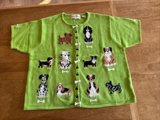 Suéter feminino Marisa Christina manga curta osso verde cachorro grande comprar usado  Enviando para Brazil