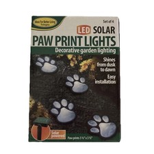 Ideaworks JB7356 Luces de jardín solares con impresión de pata, negras - Paquete de 4 segunda mano  Embacar hacia Mexico