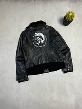 Jaqueta de couro vintage diesel bombardeiro grande logotipo vanguarda japonesa preta masculina comprar usado  Enviando para Brazil