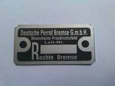 Schild typenschild perrot gebraucht kaufen Schild typenschild perrot gebraucht kaufen  Deutschland