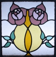 LINDO VITRAL FLORAL INGLÊS ANTIGO COM CHUMBO 16,5" X 16,75" comprar usado  Enviando para Brazil