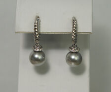 Brincos David Yurman diamante azul cinza pérola SOLARI 925 esterlina 585 pós gota, usado comprar usado  Enviando para Brazil