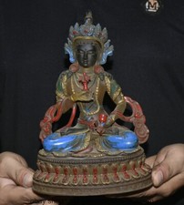 8 "Antigo Budismo Chinês Pintura em Cristal Vajrasattva Mahasattva Estátua de Buda, usado comprar usado  Enviando para Brazil