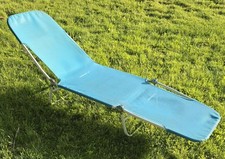Espreguiçadeira de praia dobrável vintage azul-petróleo 72" portátil ajustável tecido retrô comprar usado  Enviando para Brazil