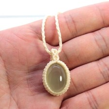 Colar pingente de pedra pré-nita natural trançado de macramê feito à mão joias de colagem comprar usado  Enviando para Brazil