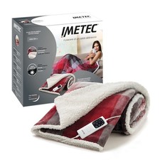 Imetec Welurowy koc grzewczy 120x160 cm w kolorze czerwonym, 150 W, z automatycznym wyłączaniem na sprzedaż  PL
