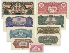 1944 POLSKA (PRL) ZESTAW 9 RZADKICH BANKNOTÓW KOPIE REPRODUKCJE NIE PRAWDZIWE BANKNOTY na sprzedaż 1944 POLSKA (PRL) ZESTAW 9 RZADKICH BANKNOTÓW KOPIE REPRODUKCJE NIE PRAWDZIWE BANKNOTY na sprzedaż  PL