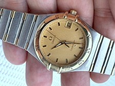 OMEGA MANHATTAN CONSTELLATION DATA DOIS TONS OURO MACIÇO 18K/AÇO INOXIDÁVEL MASCULINO comprar usado  Enviando para Brazil
