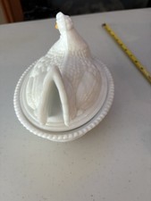 Prato vintage Westmoreland coberto de galinha no ninho vidro leitoso decoração arte 7,5" comprar usado  Enviando para Brazil