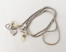 Suporte/cordão de vidro Brighton tom prata ~2 mm de largura estilo cobra coração pendurado olho comprar usado  Enviando para Brazil