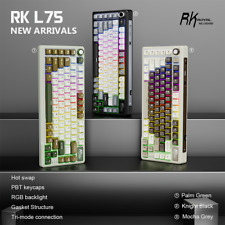 Teclado mecânico RK ROYAL KLUDGE L75 RGB 2.4Ghz/BT/teclado para jogos com fio comprar usado  Enviando para Brazil