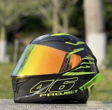 Capacete de motocicleta rosto inteiro capacete espelho escudo aparência carbono #PC2TXO comprar usado  Enviando para Brazil