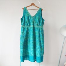 East With Anokhi blok nadruk kwiatowy sukienka rzemieślnicza indyjski hipisowski etniczny L XL (L2) na sprzedaż  PL