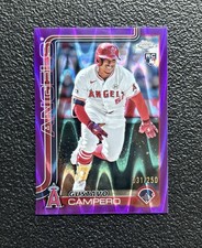 2025 Topps Chrome GUSTAVO CAMPERO roxo refrator de lava RC #’d /250 SP! *Anjos comprar usado  Enviando para Brazil