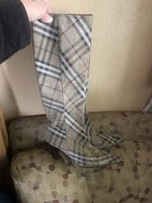 Autêntica Burberry • Botas de camurça de couro xadrez bronzeado e multicolorido tamanho 39 (EUA 8 Reino Unido 6) comprar usado  Enviando para Brazil