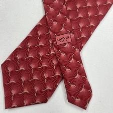 Gravata masculina Lanvin padrão animal vermelho feita na França 100% seda comprar usado  Enviando para Brazil