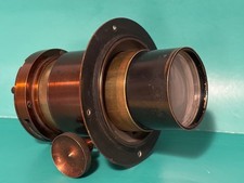 PEÇA DE LENTE PROJETOR LANTERNA MÁGICA ANTIGA DE LATÃO GRANDE RACK E PINHÃO, usado comprar usado  Enviando para Brazil