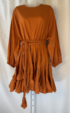 VESTIDO RHODE ELLA Canela/Laranja MINI Manga Longa com Saia Godet Tamanho Grande, usado comprar usado  Enviando para Brazil