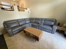Gray leather reclining for sale  San Mateo
