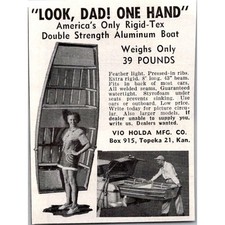 Usado, Vio Holda Mfg Co Rigid-Tex barco de alumínio Topeka KS 1954 anúncio de revista SAH2-M5 comprar usado  Enviando para Brazil